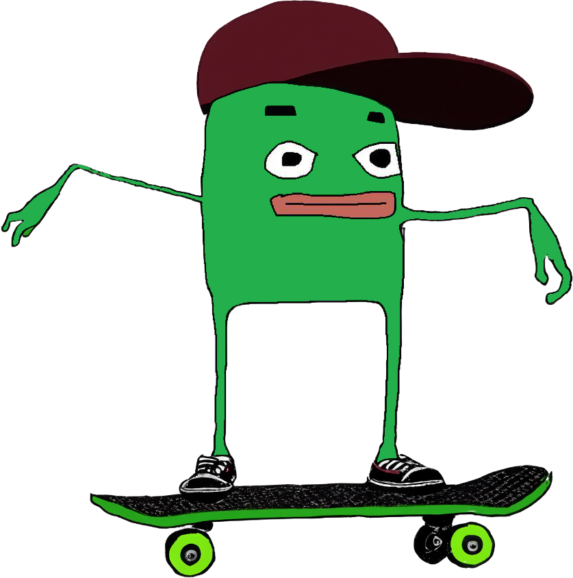 Daumen riding a skateboard in a burgundy cap