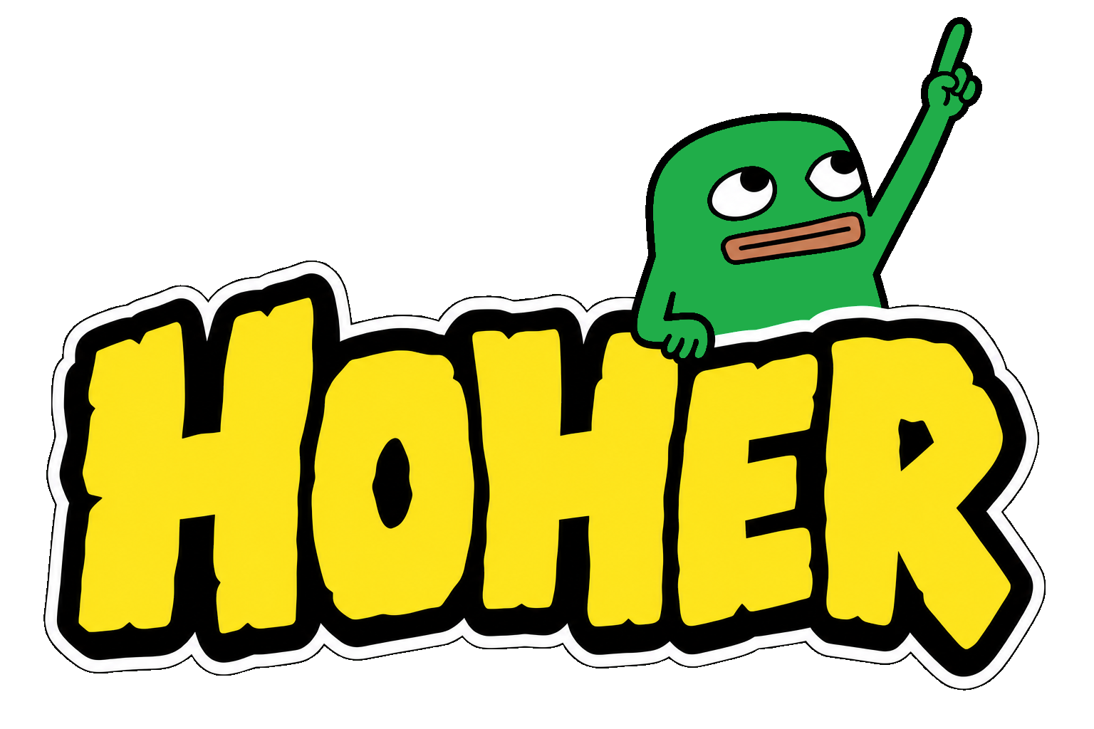 HOHER — Daumen pointing upward and gripping the title